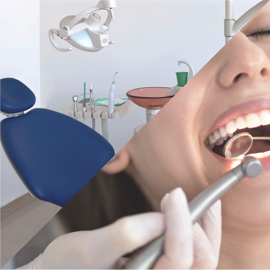 De behandelingsstoel en tandartsinstrumenten + Tandverzorging en mondonderzoek